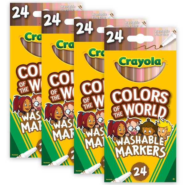 Colors of the World Fine Line Markers, 24 Colors, 96PK
